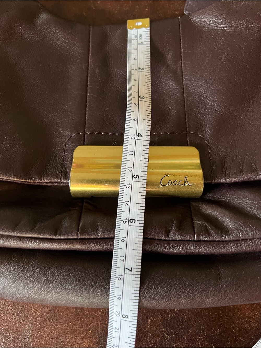 Coach Kristin Leather Flap Shoulder Bag in Deep Plum / Chocolate Burgundy - Picture 14 of 16